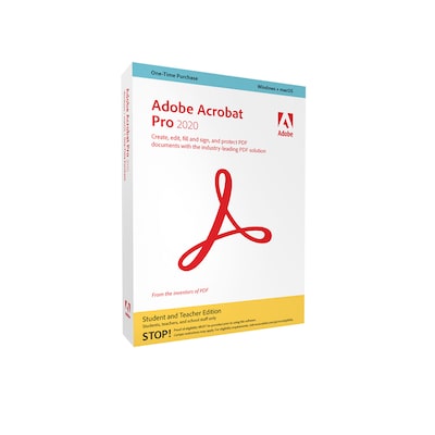 Adobe Acrobat Pro 2020 dt Win/Mac Box Student/Teacher