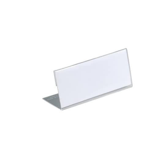 Tischaufsteller in L-Form, Schild weiß, 150 x 64 mm, 10 Stück