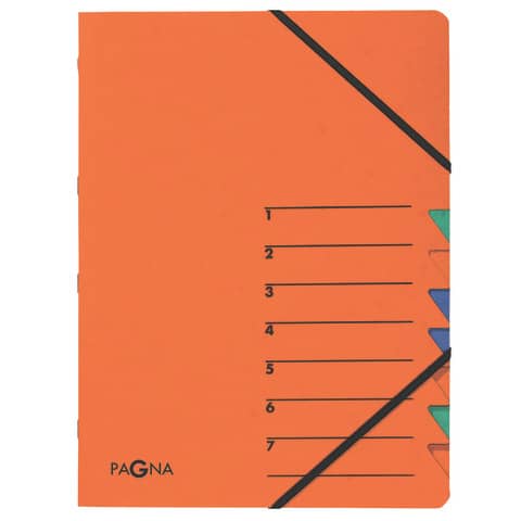 Ordnungsmappe EASY - 7 Fächer, A4, Pressspan, 265 g/qm, orange