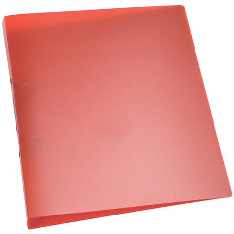 Ringbuch transparent - A4, 2-Ring, Ring-Ø 25 mm, rot-transparent