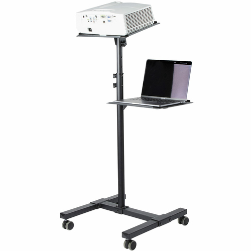 STARTECH.COM Mobile Projektor und Laptopständer - 2 Regale für jeweils 10 kg - höhenverstellbar mit feststellbaren Rädern