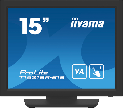IIYAMA T1531SR-B1S 38,1cm 15Zoll Resistive Touch VA-panel 1024x768 Speakers VGA DisplayPort HDMI 300cd/m with touch USB Interface