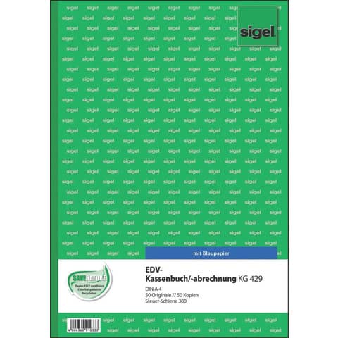 EDV-Kassenbuch Steuerschiene 300 - A4, 1. und 2. Blatt bedruckt, 2 x 50 Blatt