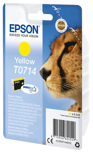 EPSON T0714 Tinte gelb Standardkapazität 5.5ml 1-pack blister ohne Alarm
