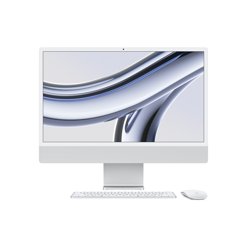 APPLE iMac 4,5K 59,69cm 23,5Zoll Apple M3 Chip mit 8-Core CPU und 8-Core GPU 8GB gem. RAM 256GB SSD DE - Silber
