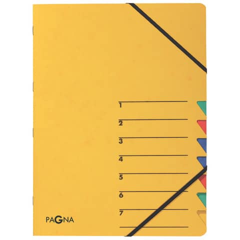 Ordnungsmappe EASY - 7 Fächer, A4, Pressspan, 265 g/qm, gelb