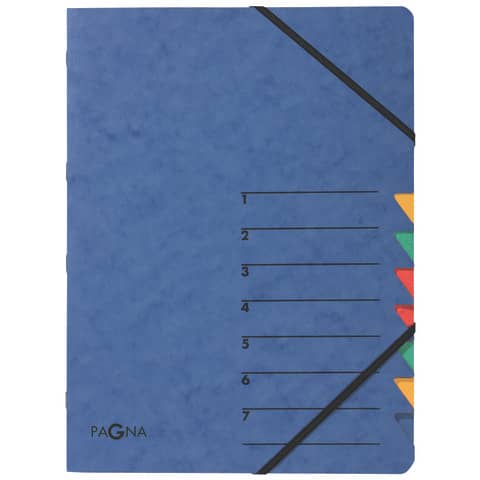 Ordnungsmappe EASY - 7 Fächer, A4, Pressspan, 265 g/qm, blau