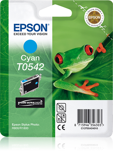 EPSON T0542 Tinte cyan Standardkapazität 13ml 400 Seiten 1-pack blister ohne Alarm