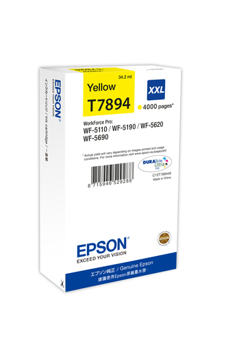 EPSON T7894 Tinte gelb Extra hohe Kapazität 4.000 Seiten 1er-Pack