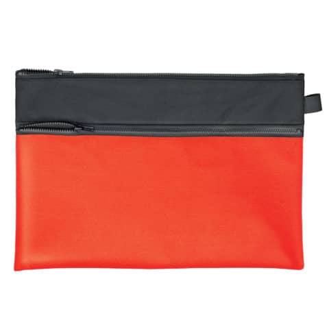 Reißverschlusstasche VELOBAG® Combi - Stoff, schwarz/rot, 342 x 230 mm